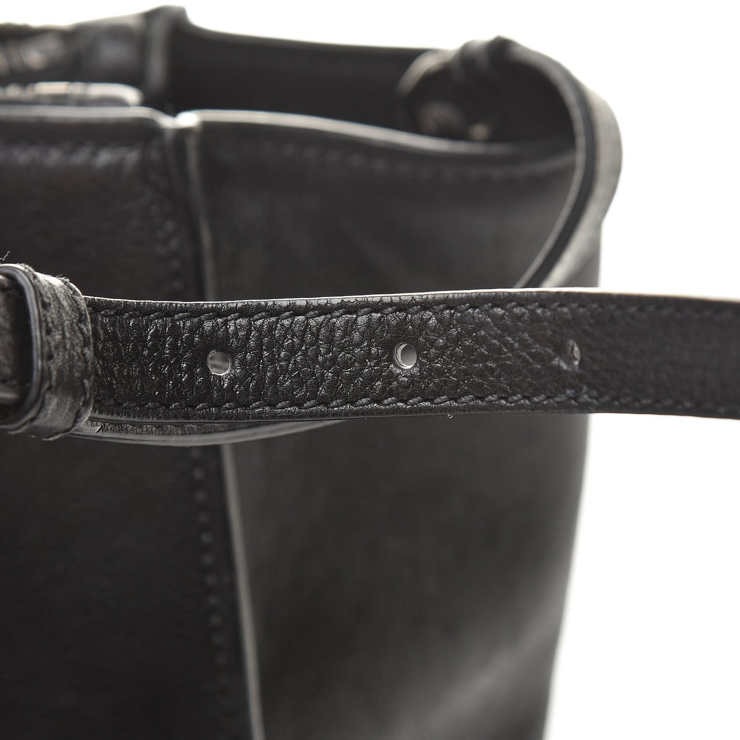 Glace Calf Small Twin Pocket Tote Black