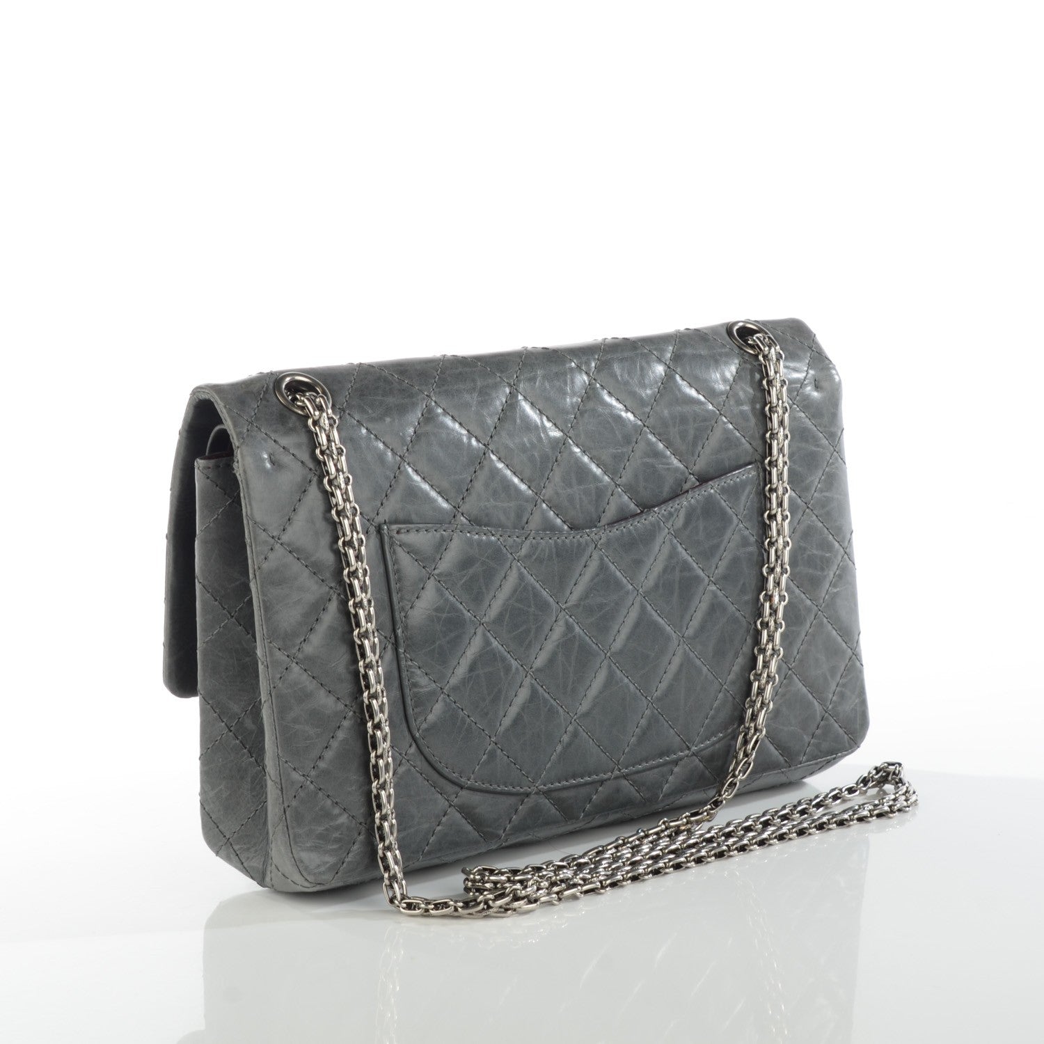 Chanel Aged Calfskin Quilted 50th Anniversary 2.55 Reissue Flap 226 Grey 3 of 9