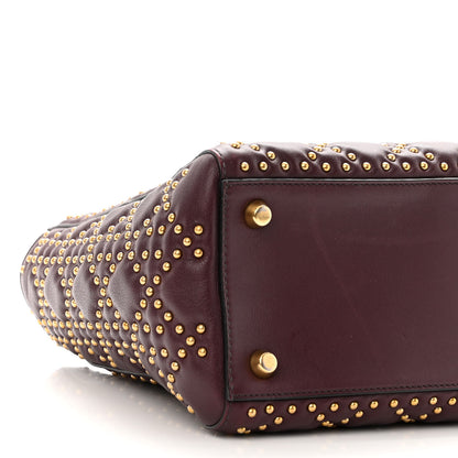 Christian Dior Calfskin Cannage Studded Medium Supple Lady Dior Deep Amaranth 8 of 9
