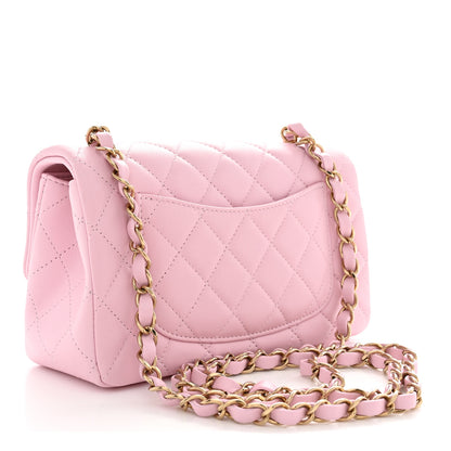Chanel Lambskin Quilted Mini Rectangular Flap Light Pink 3 of 11