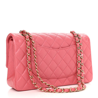 Chanel Metallic Caviar Quilted Medium Double Flap Pink 3 of 11