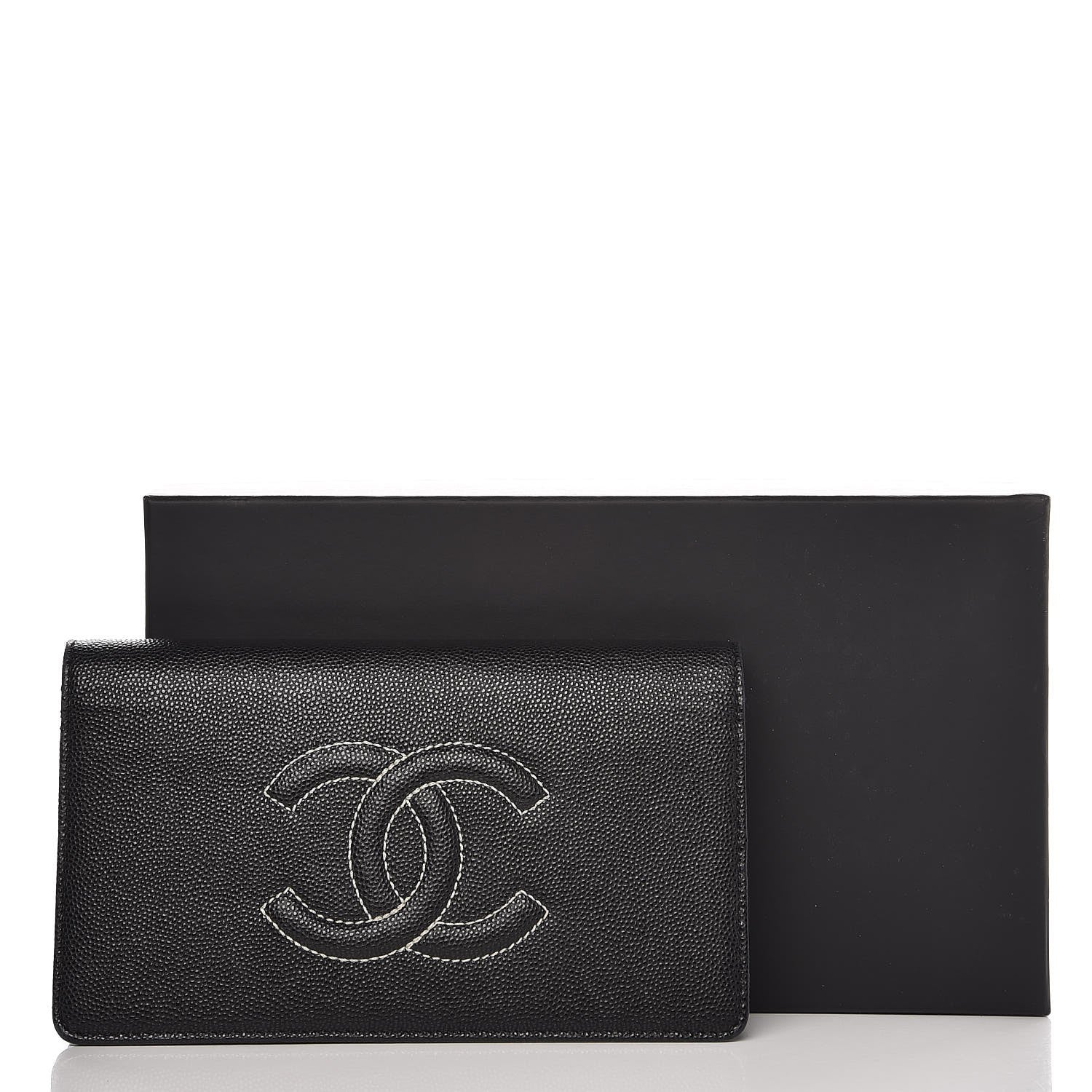 Chanel Caviar Stich Timeless CC Yen Wallet Black 10 of 10