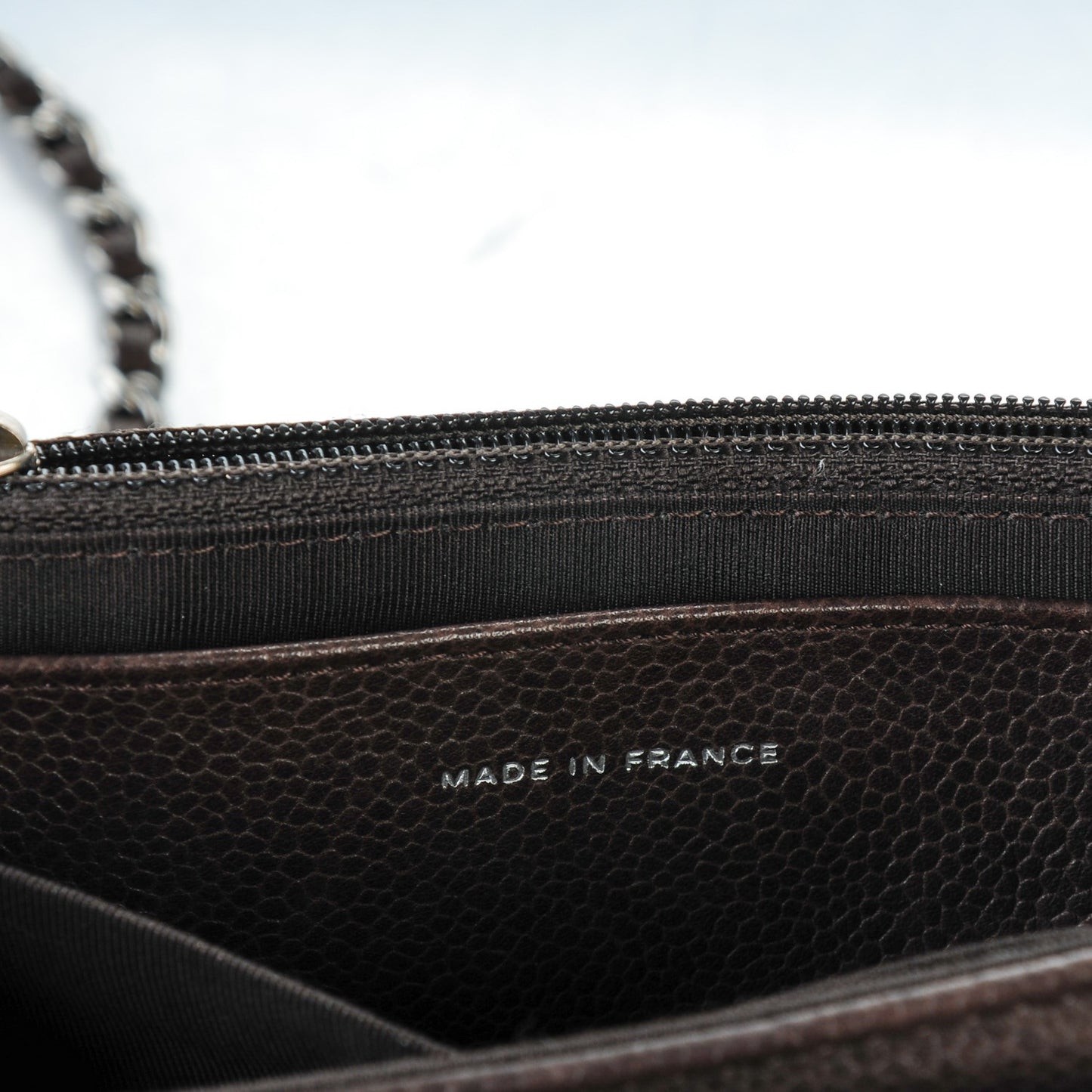 Caviar Half Moon Wallet On Chain WOC Dark Brown