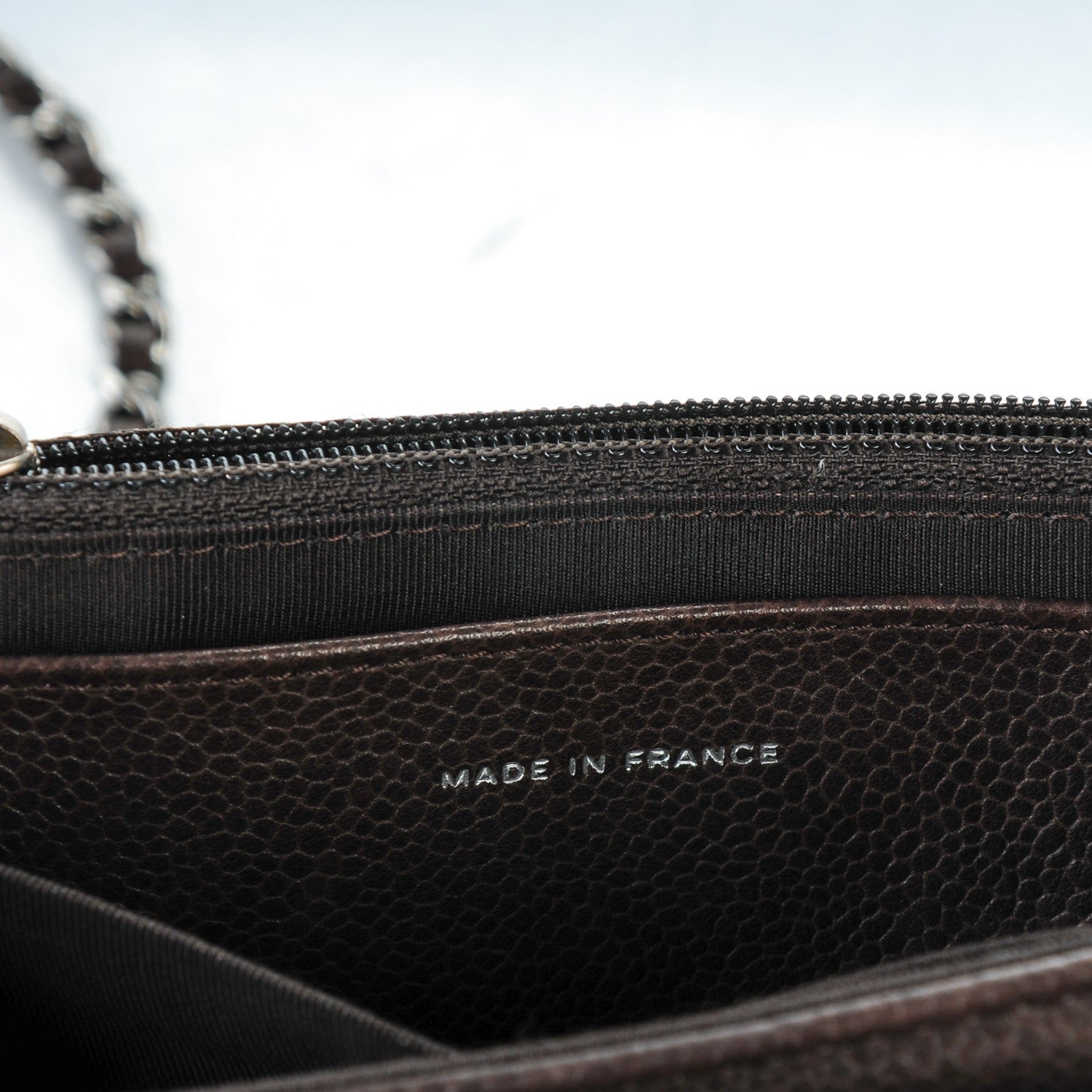 Chanel Caviar Half Moon Wallet On Chain WOC Dark Brown 7 of 8
