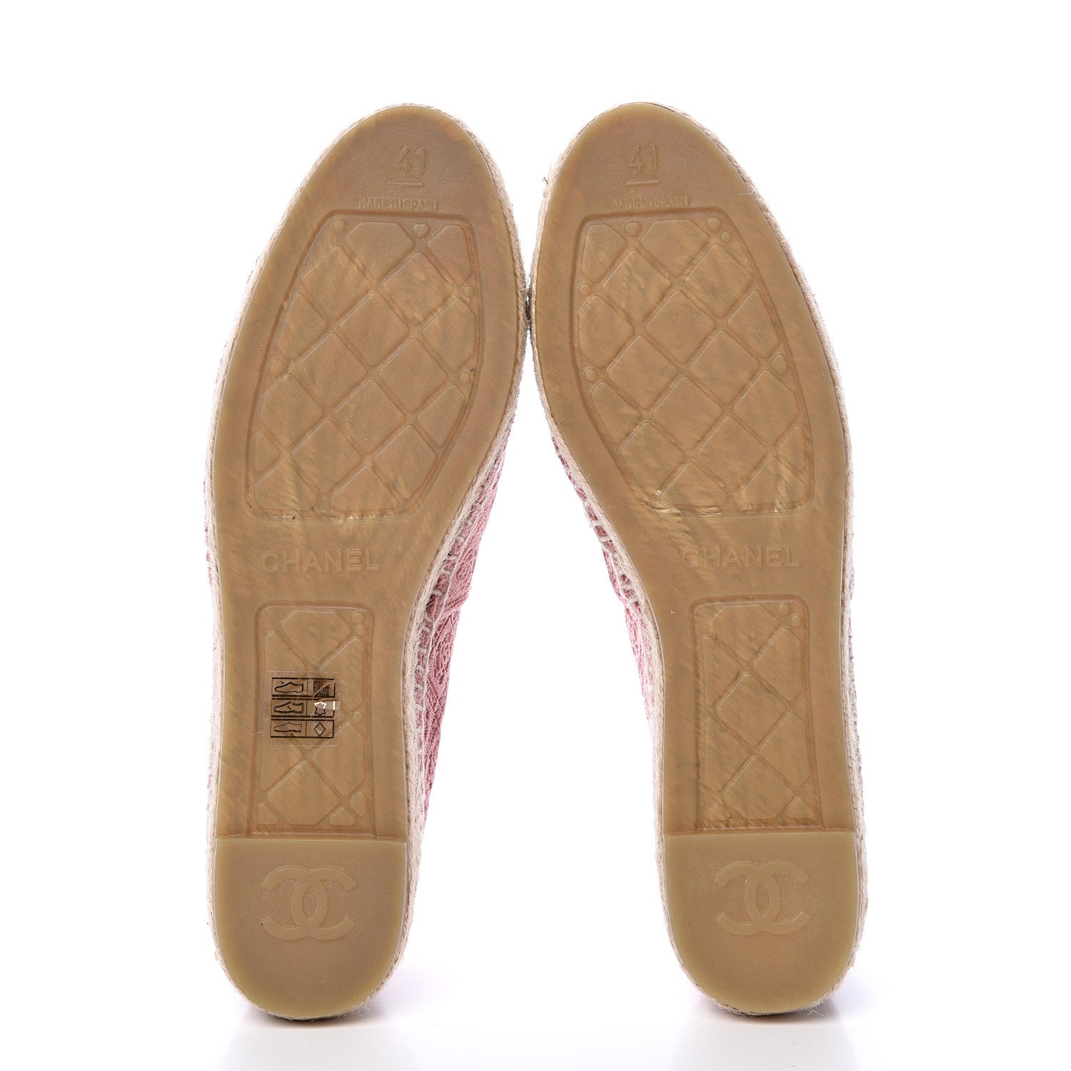 Chanel Velvet Grosgrain Quilted Camellia CC Espadrilles 41 Pink Black 5 of 9