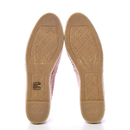Chanel Velvet Grosgrain Quilted Camellia CC Espadrilles 41 Pink Black 5 of 9