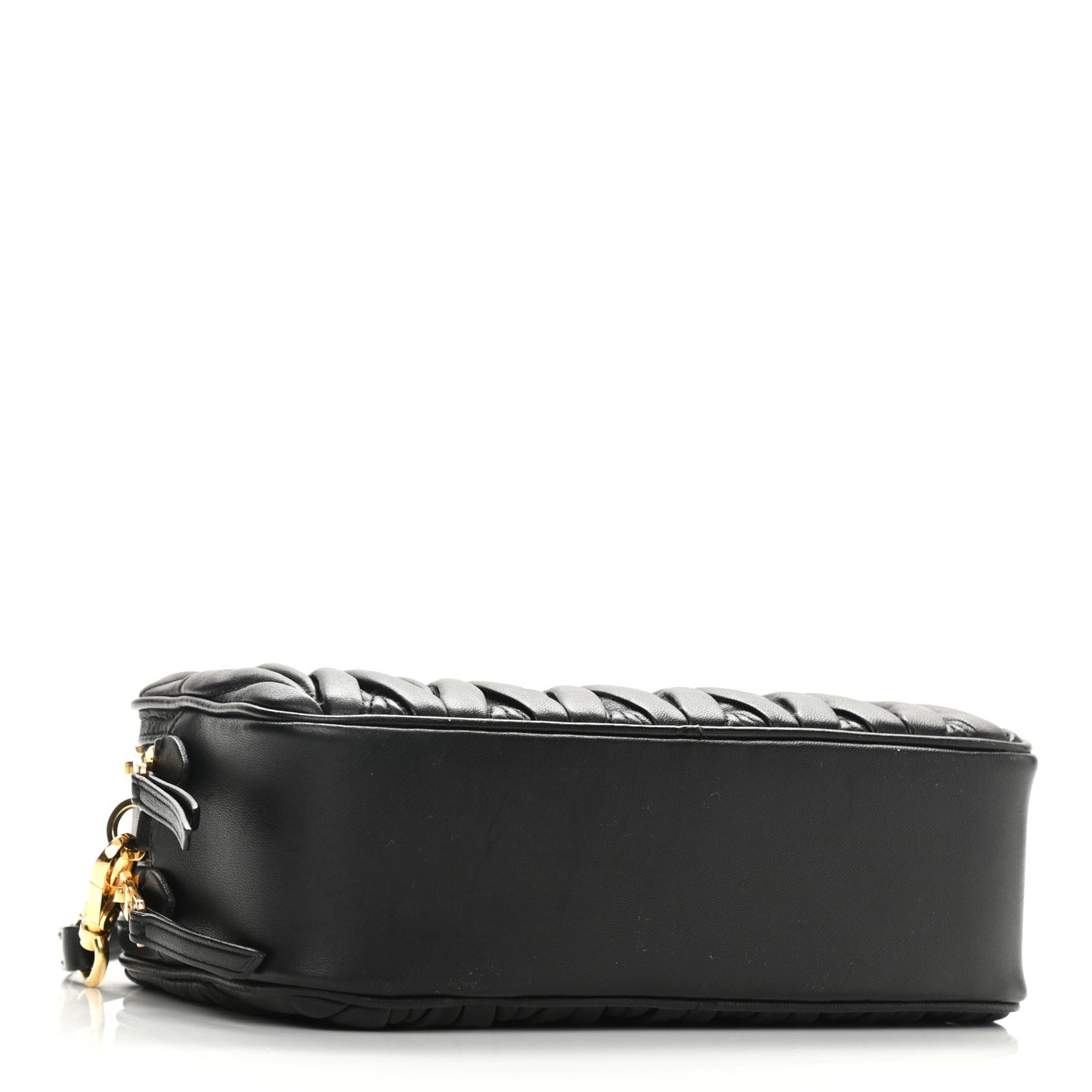 Nappa Matelasse Double Zip Pochette Clutch Black