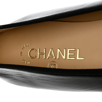 Chanel Lambskin Patent Cap Toe Ballerina Flats 41 Black 7 of 9