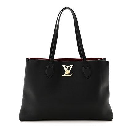 Louis Vuitton Grained Calfskin Lockme Shopper Black 1 of 9