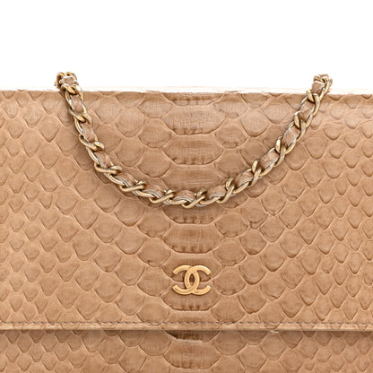 Chanel Snakeskin Wallet On Chain WOC Beige 9 of 15