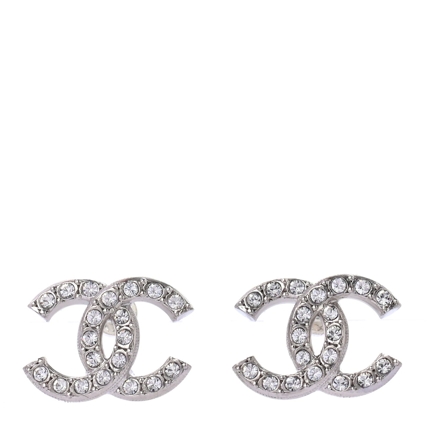 Crystal CC Earrings Silver