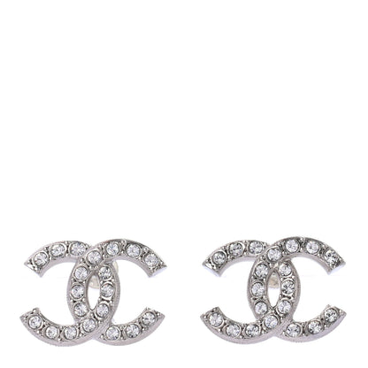 Chanel Crystal CC Earrings Silver 1 of 4