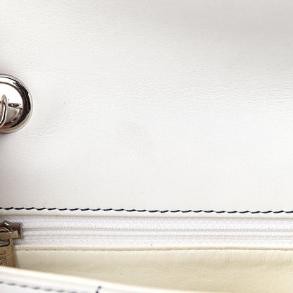 Chanel Lambskin Stitched Medium Chocolate Bar Flap White 5 of 13