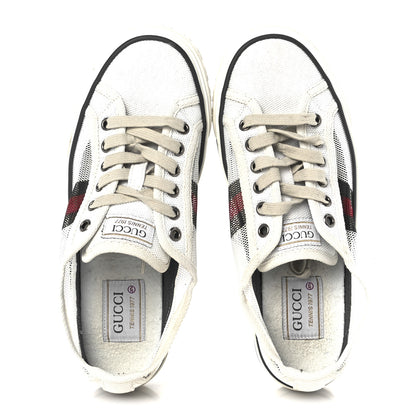 Gucci Mesh Web Womens 1977 Tennis Sneakers 37.5 Great White Mystic White 2 of 8