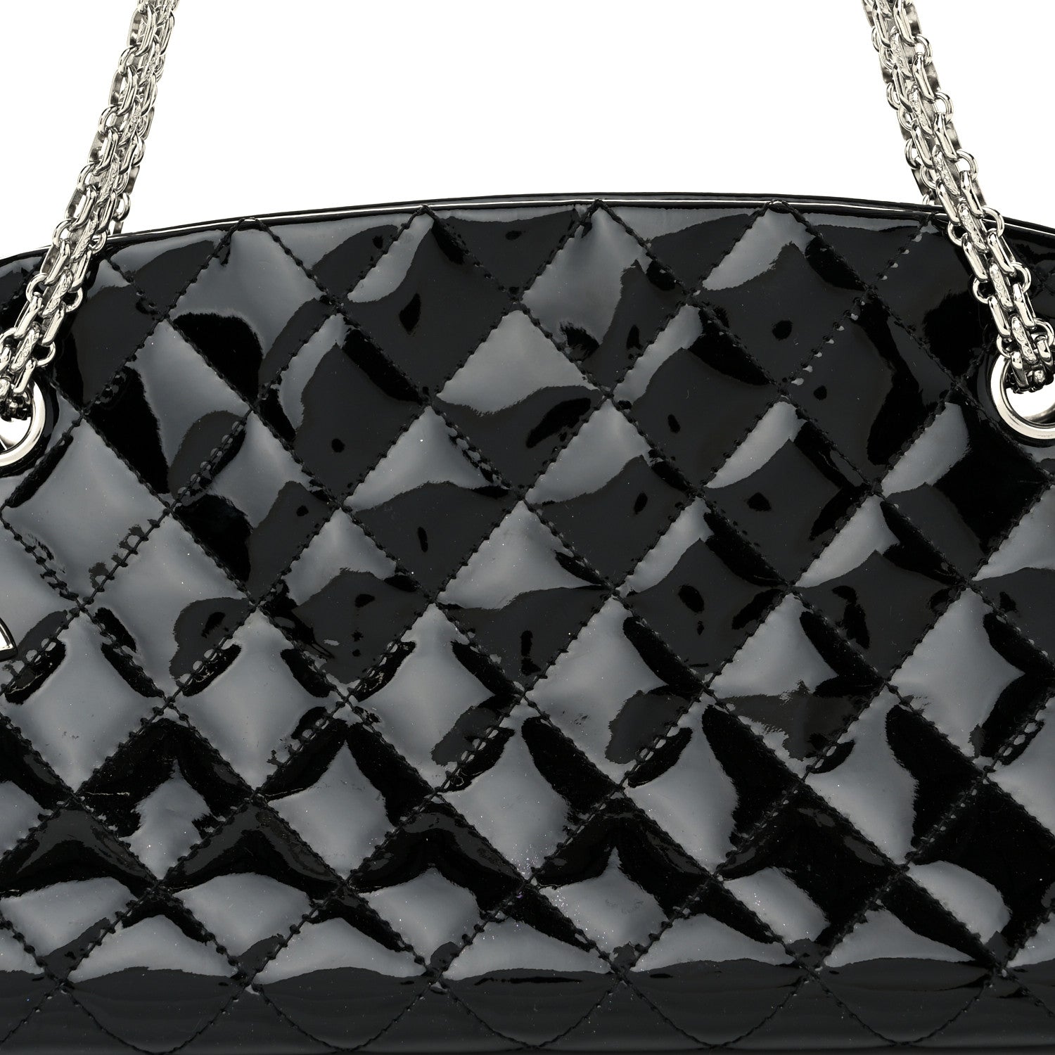 Chanel Patent Quilted Medium Just Mademoiselle Black 8 of 10