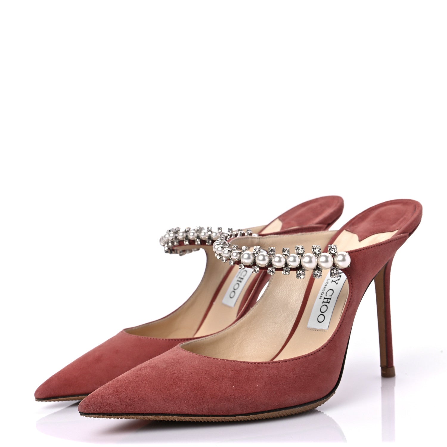 Jimmy Choo Suede Bing 100 Pumps 39.5 Dark Blush 3 of 8