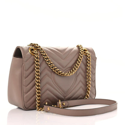 Gucci Calfskin Matelasse Small GG Marmont Shoulder Bag Porcelain Rose 2 of 10