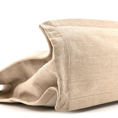 Saint Laurent Linen Calfskin Rive Gauche Tote Optic White 9 of 16