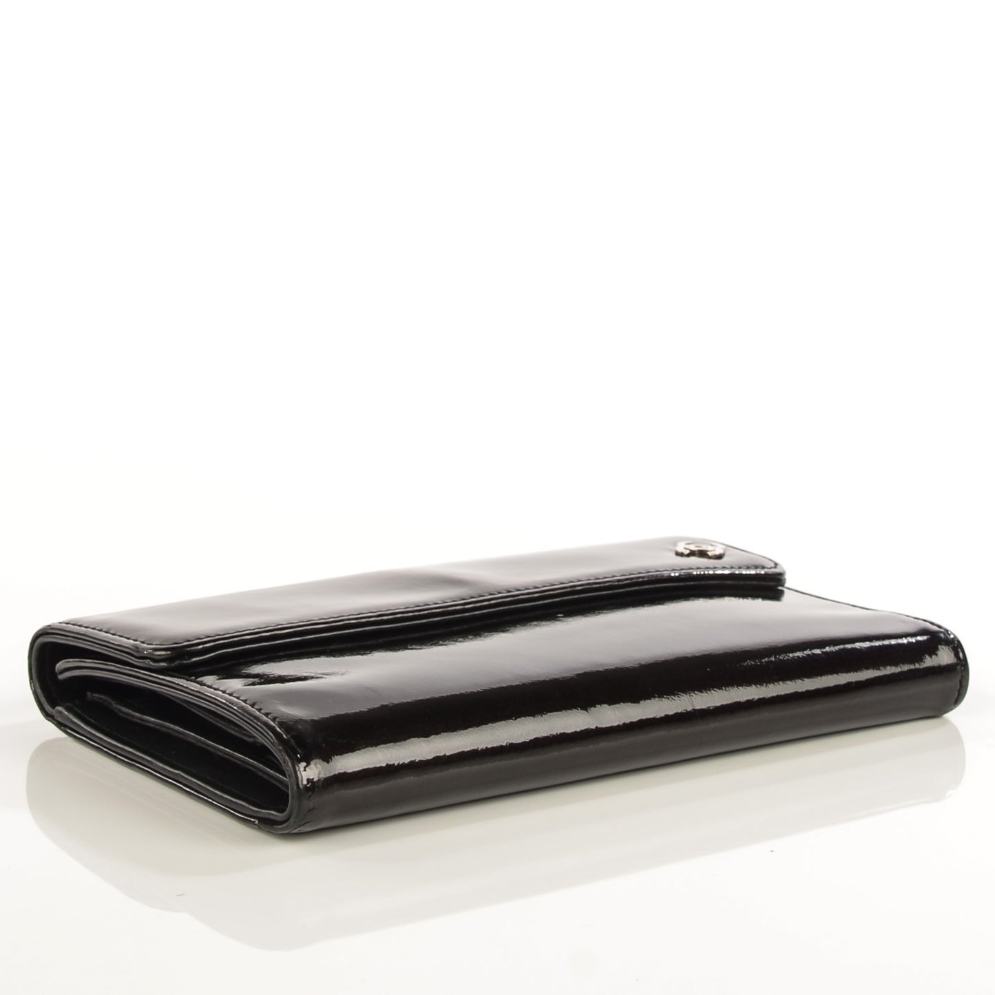 Patent Gotatskin Large Flap Wallet Black