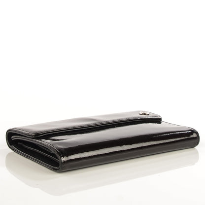 Chanel Patent Gotatskin Large Flap Wallet Black 4 of 8