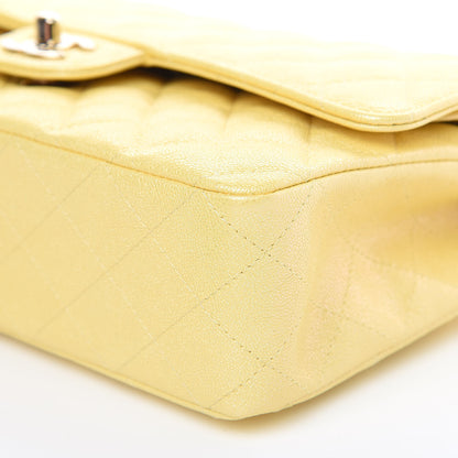Chanel Iridescent Caviar Quilted Medium Double Flap Yellow 9 of 10