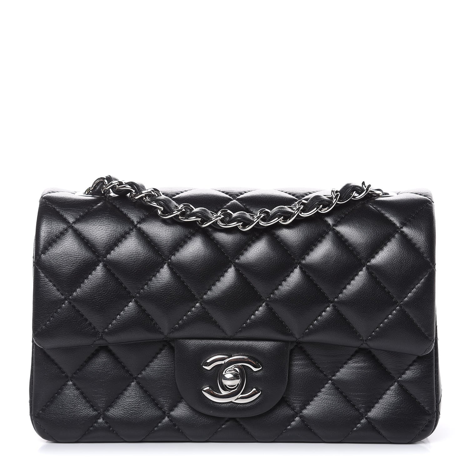 Chanel Lambskin Quilted Mini Rectangular Flap Black 1 of 13