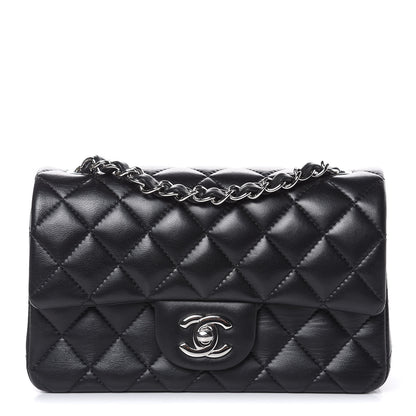 Chanel Lambskin Quilted Mini Rectangular Flap Black 1 of 13