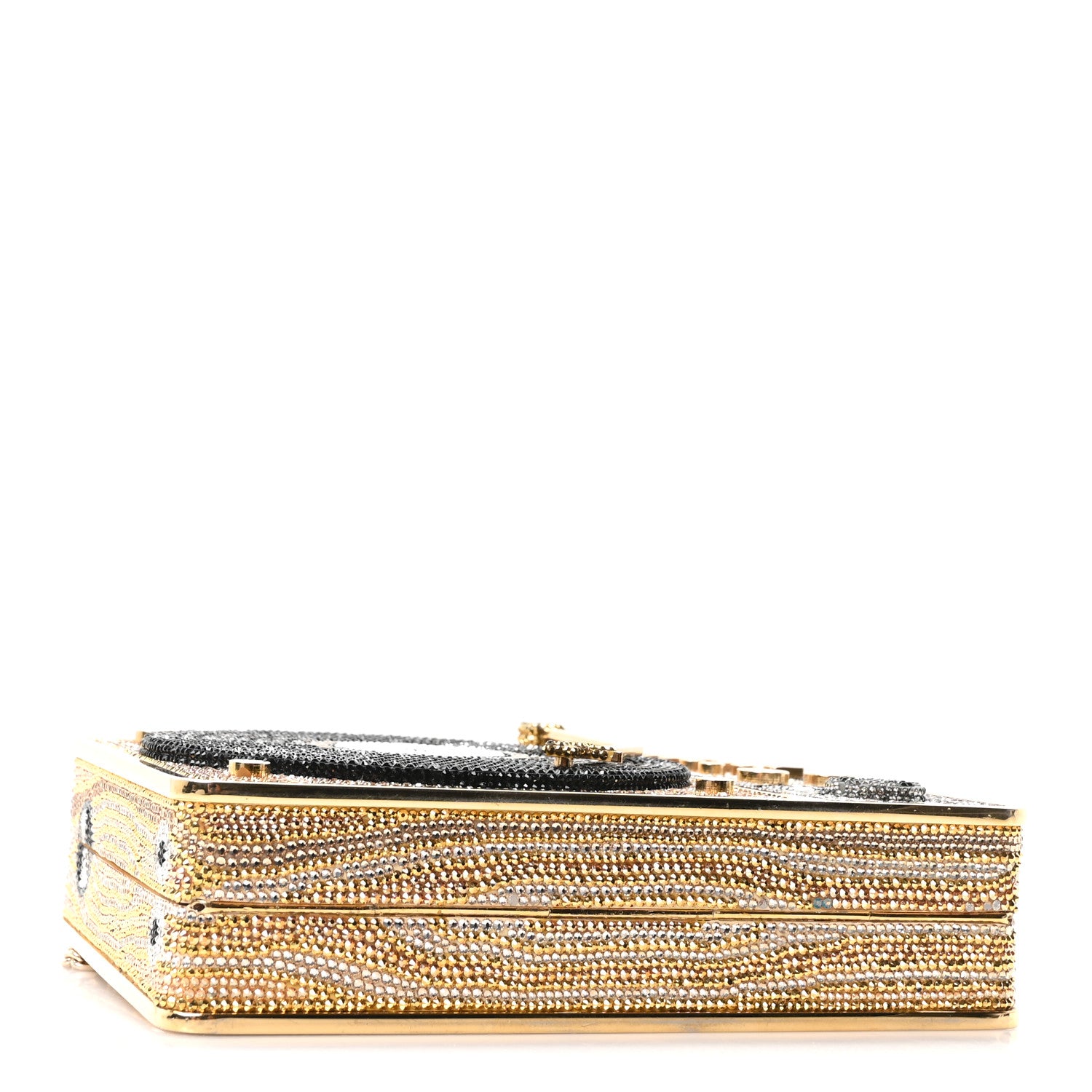 Judith Leiber Crystal Turntable Scratch Minaudiere Clutch Champagne 4 of 10