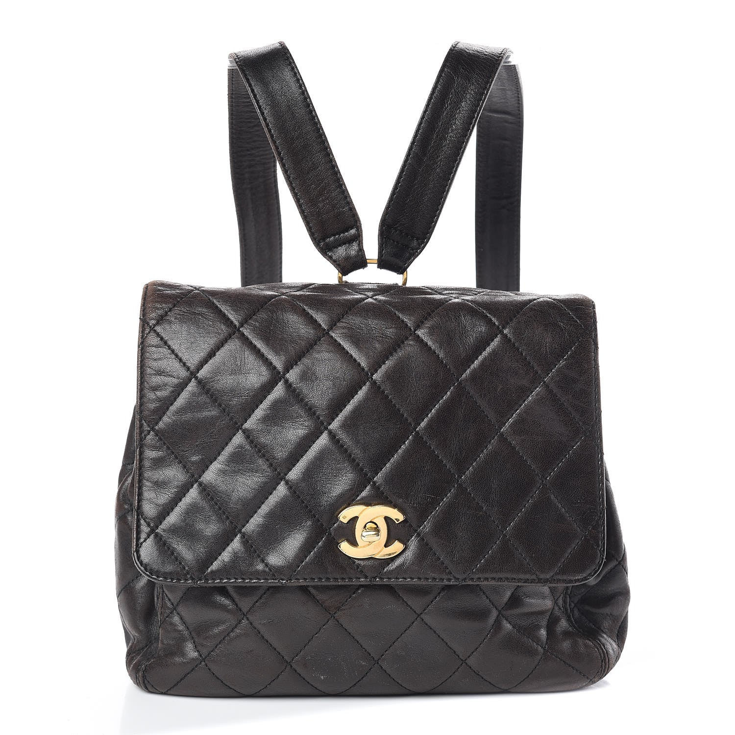 Chanel Lambskin Quilted Backpack Brown 1 of 20