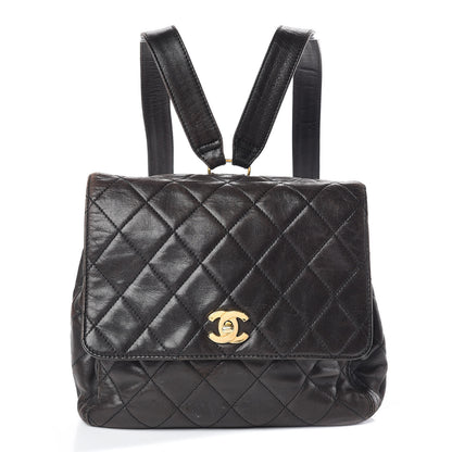Chanel Lambskin Quilted Backpack Brown 1 of 20