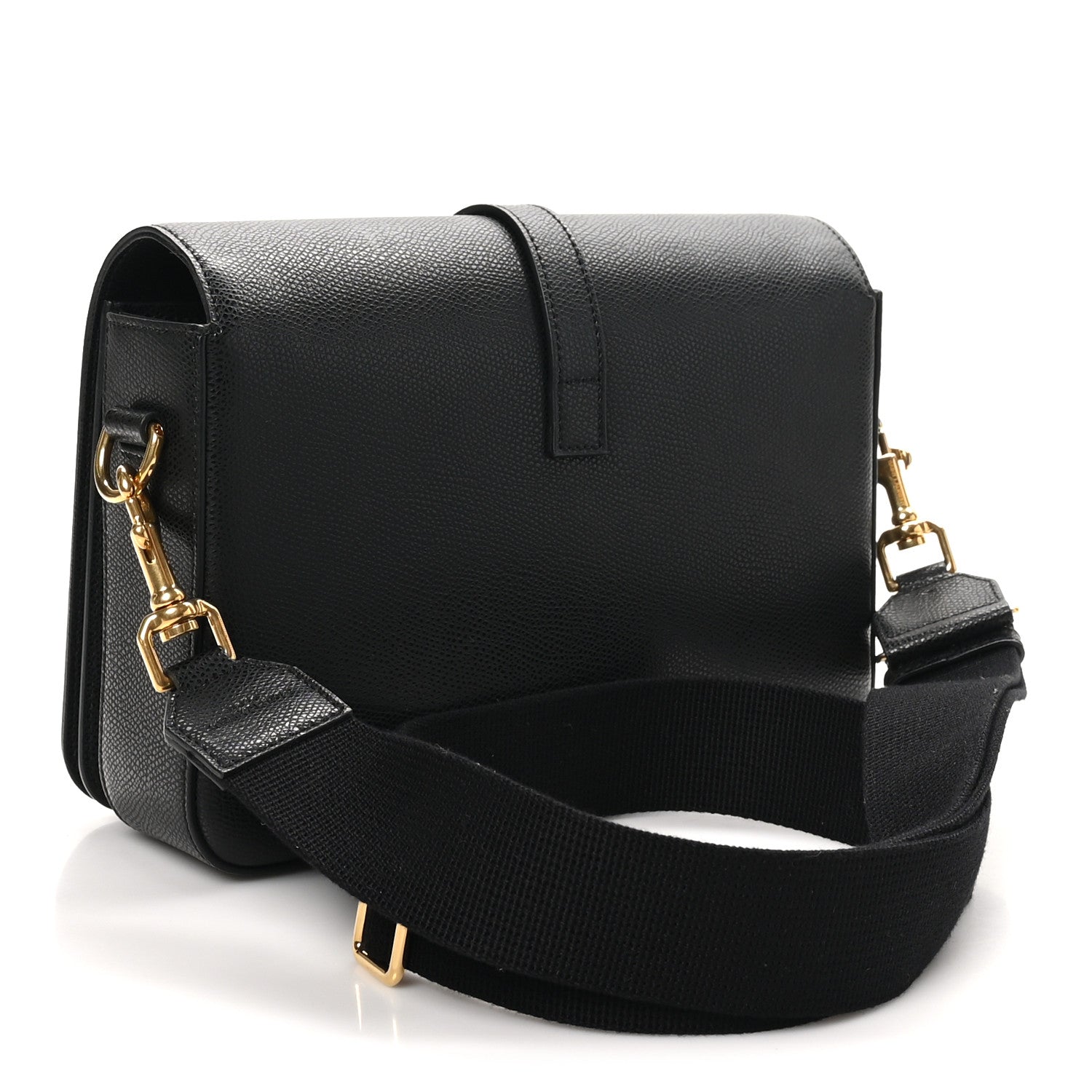 Saint Laurent Textured Calfskin Medium Classic Monogram Universite Bag Black 3 of 9