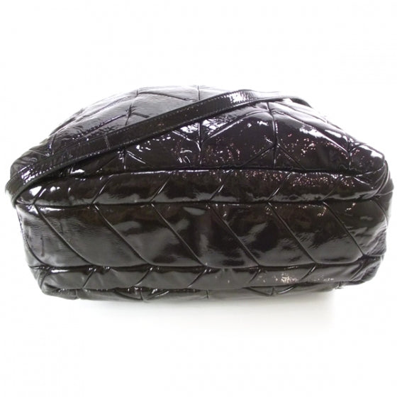 Prada Vernice Chevron Tote Indaco 4 of 11