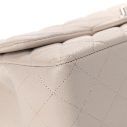 Chanel Caviar Quilted Jumbo Single Flap Ecru 7 of 12