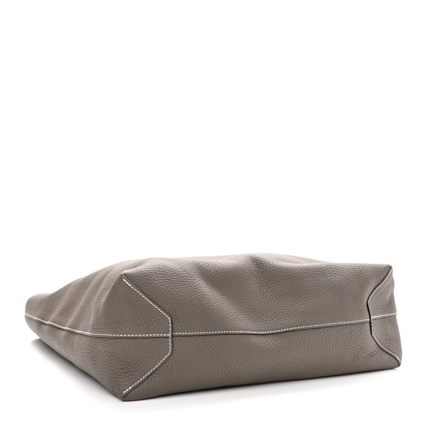 Taurillon Clemence Double Sens 36 Reversible Tote Gris Perle Etain