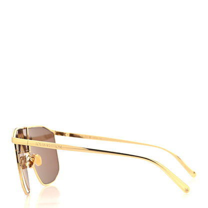Louis Vuitton Metal LV Golden Mask Sunglasses Z1717U Gold 3 of 8