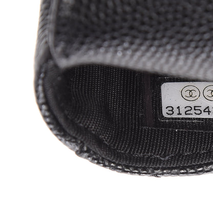 Chanel Caviar Quilted Pearl Card Holder On Chain Black 10 of 11