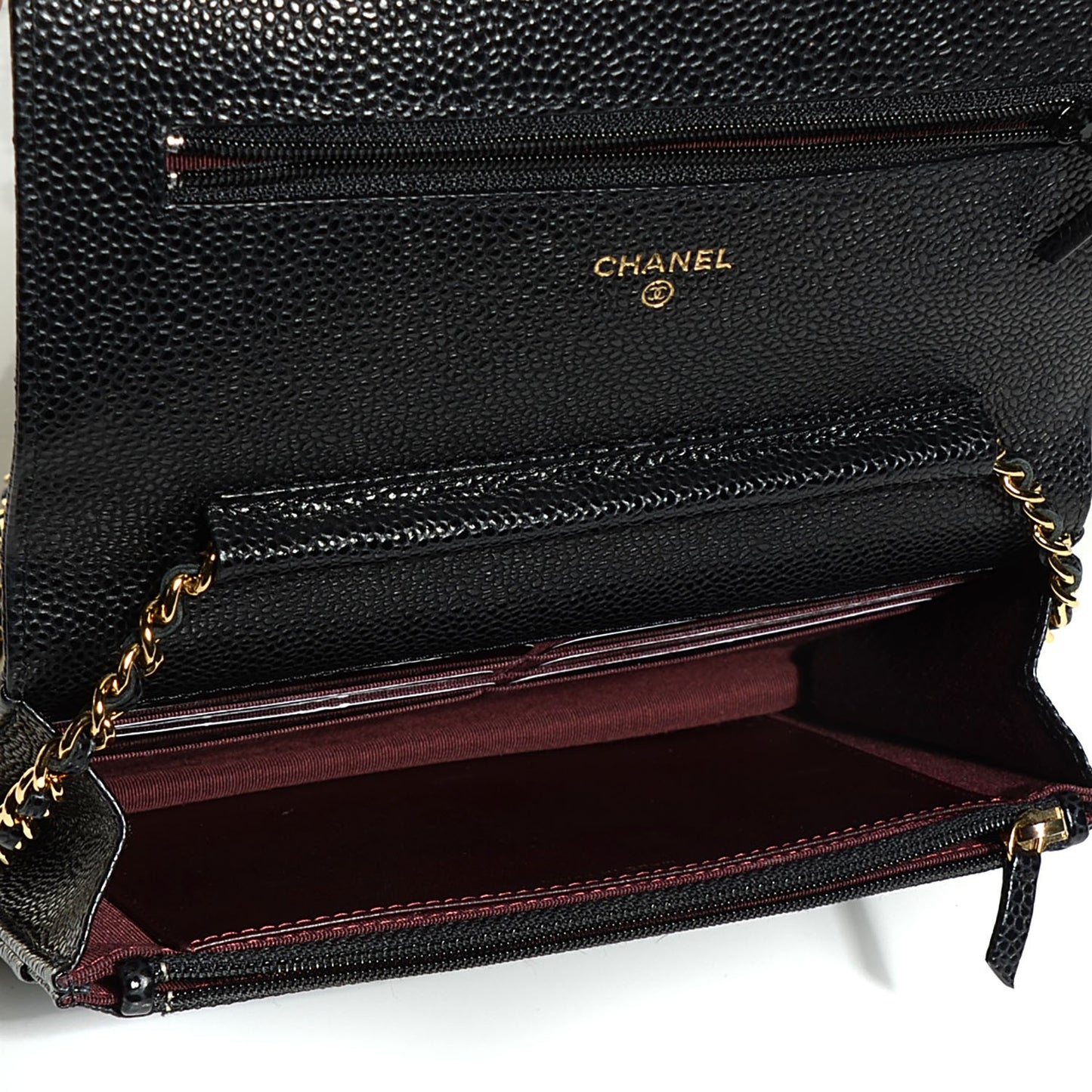 Caviar Quilted Wallet On Chain WOC Black