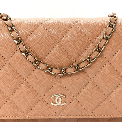 Chanel Caviar Quilted Wallet On Chain WOC Beige 9 of 12