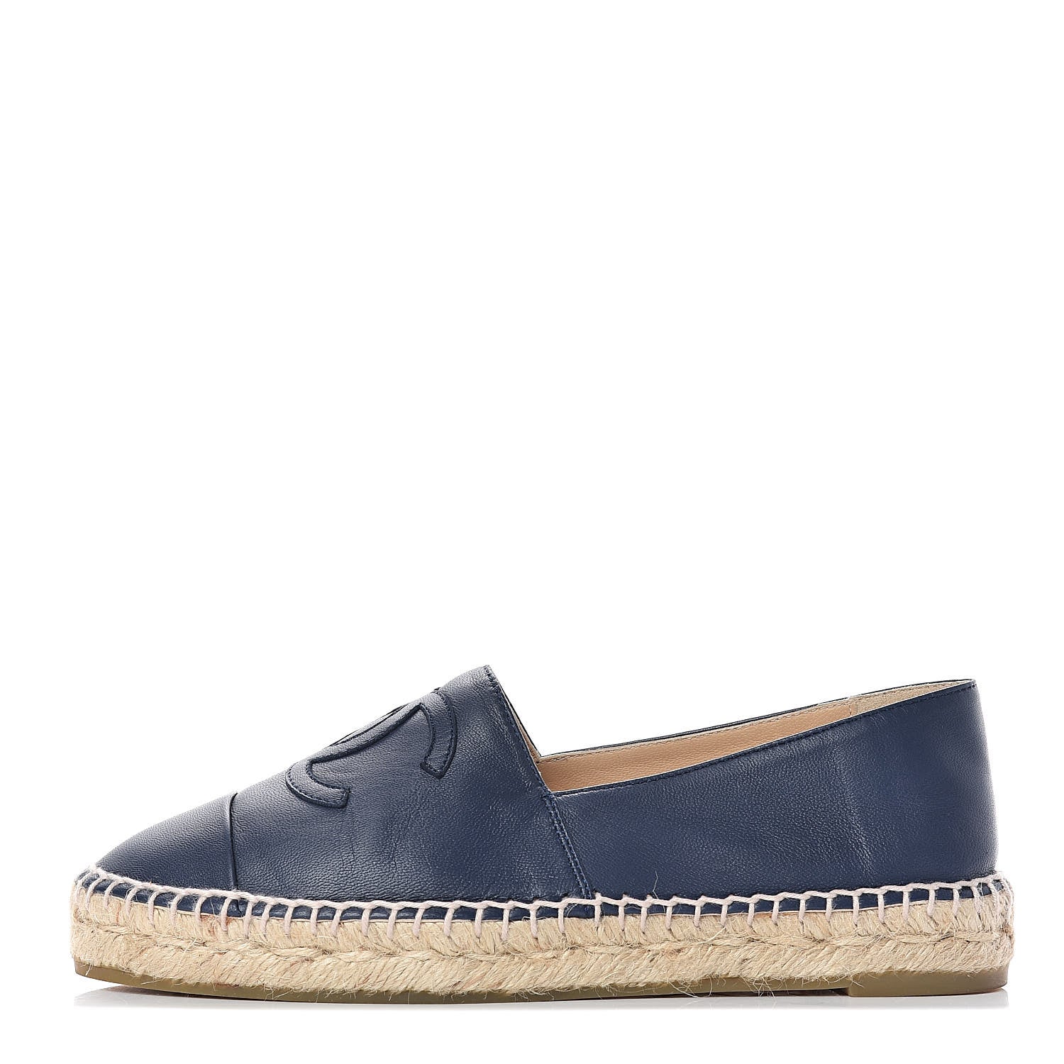 Chanel Lambskin CC Espadrilles 37 Dark Navy 1 of 13