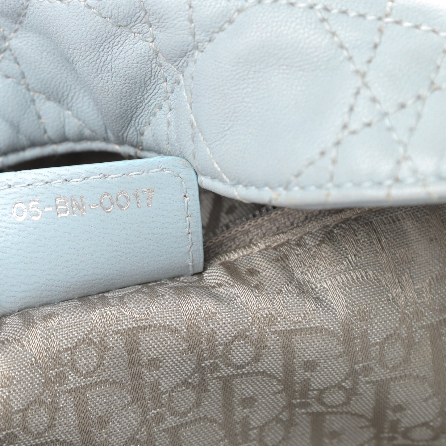 Lambskin Cannage Dior Soft Hobo Light Blue