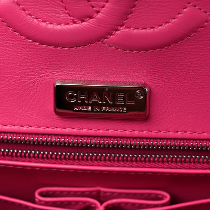 Chanel Metallic Snakeskin Medium Double Flap Blue Pink 6 of 15
