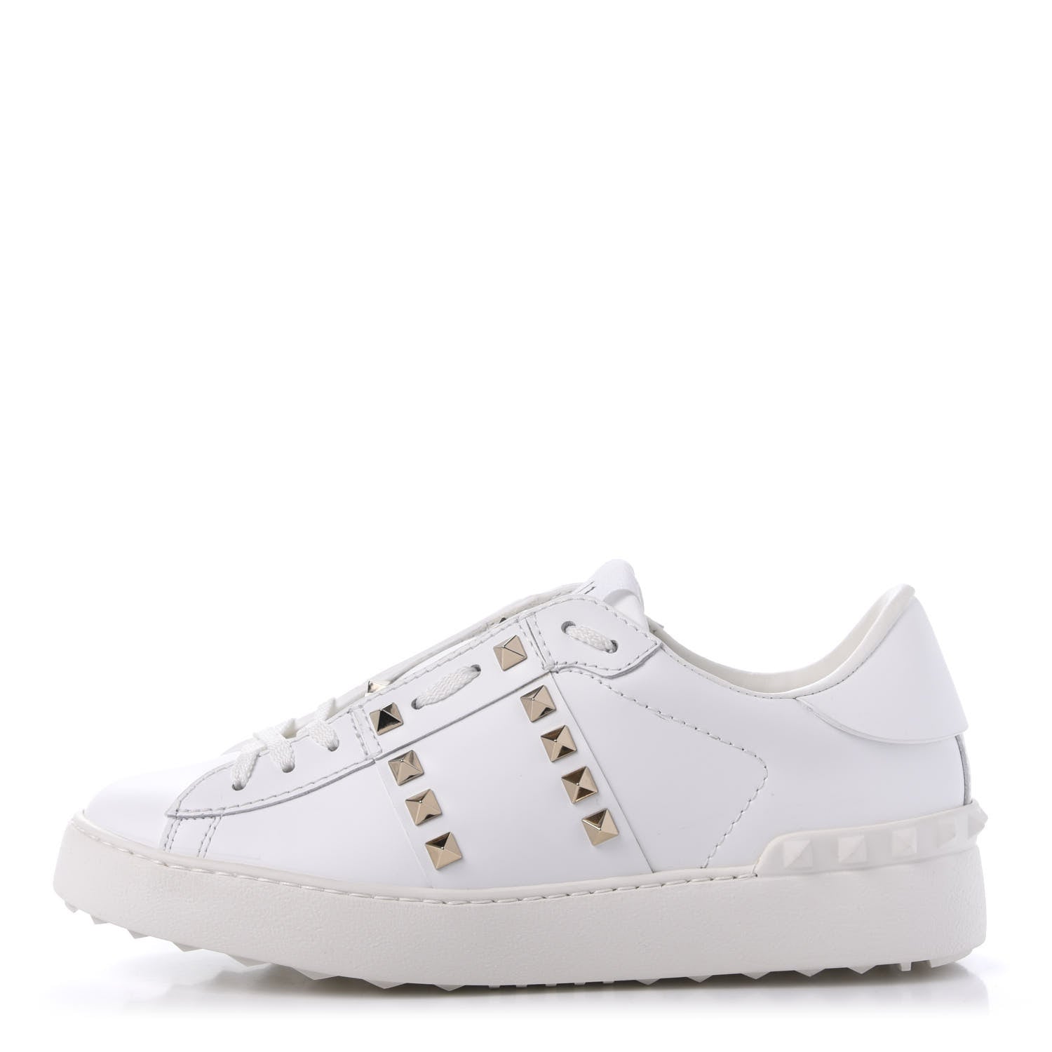 Valentino Garavani Calfskin Rockstud Untitled Open Sneakers 37.5 White 1 of 9
