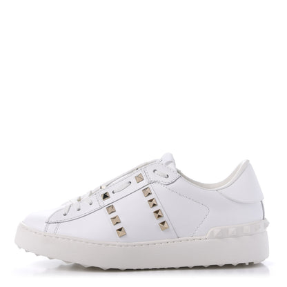 Valentino Garavani Calfskin Rockstud Untitled Open Sneakers 37.5 White 1 of 9