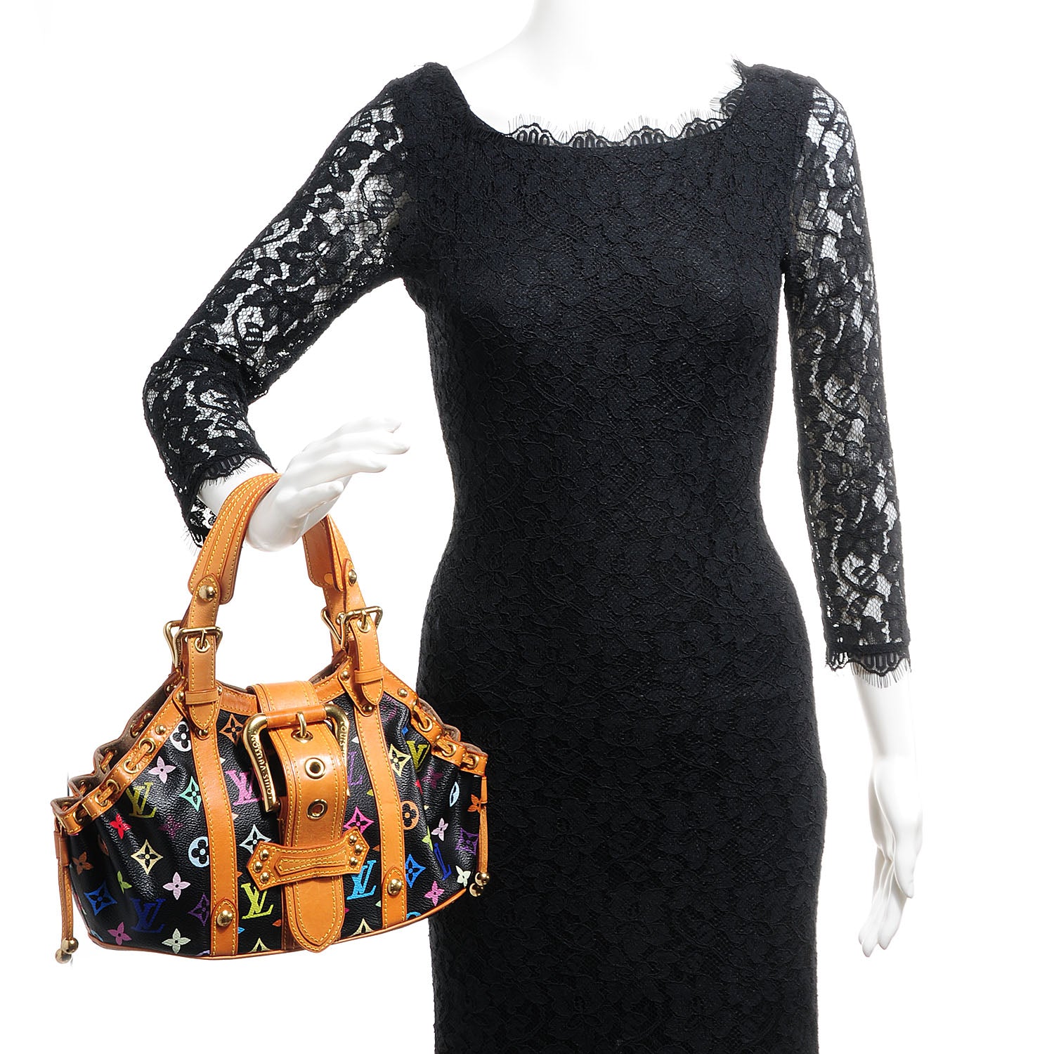 Louis Vuitton Monogram Multicolor Theda GM Black 2 of 7
