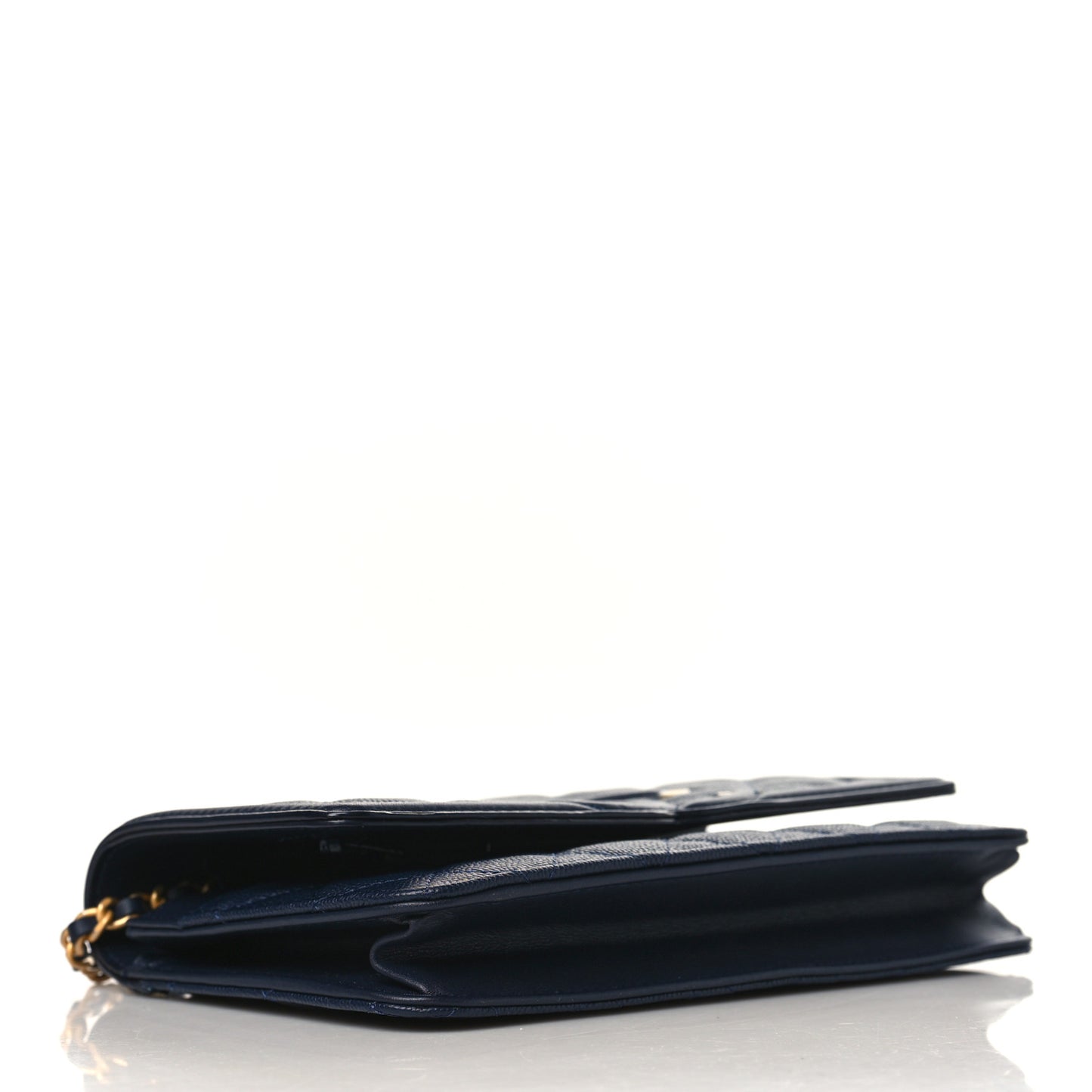 Caviar Quilted CC Filigree Wallet On Chain WOC Navy