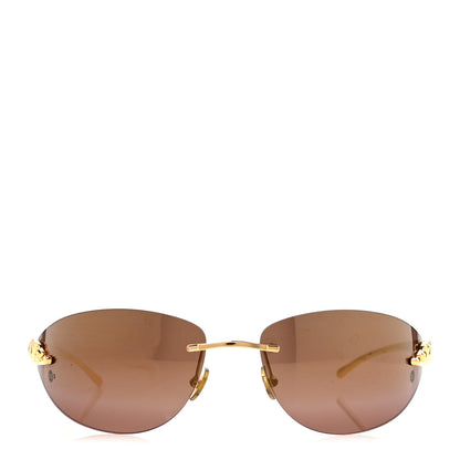 Cartier Metal Panthere De Cartier Rimless Sunglasses Gold 4 of 14