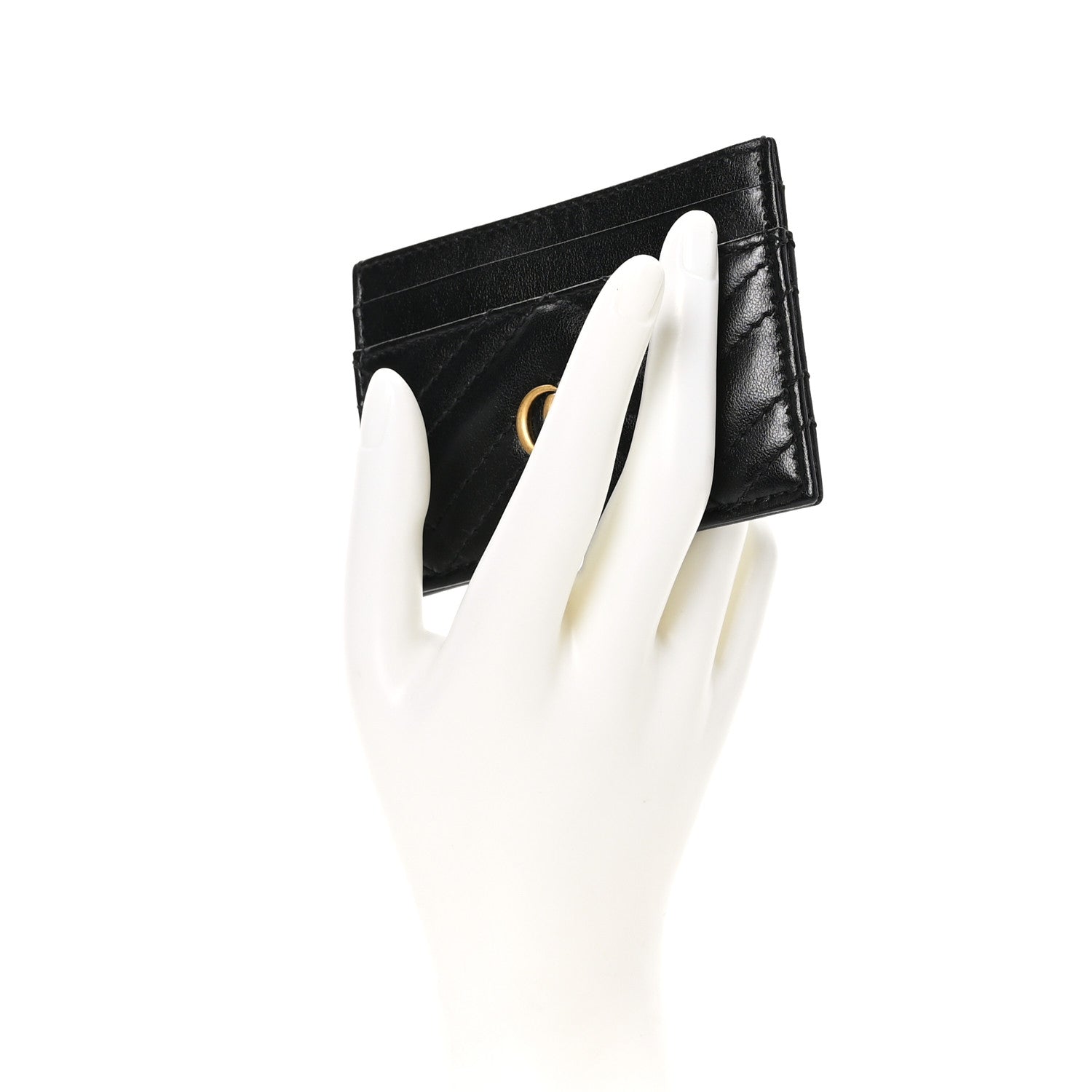 Gucci Calfskin Matelasse GG Marmont Card Holder Black 2 of 10