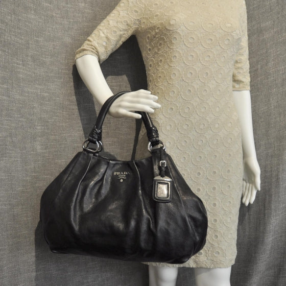 Leather Satchel Nero Black
