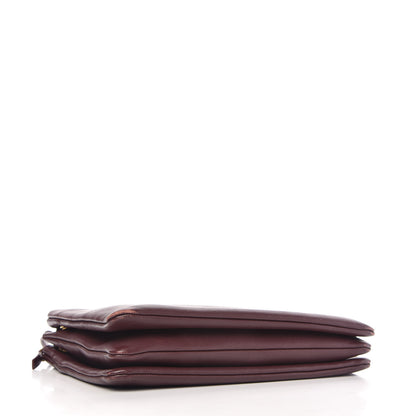 Celine Lambskin Large Trio Crossbody Bag Burgundy 4 of 11