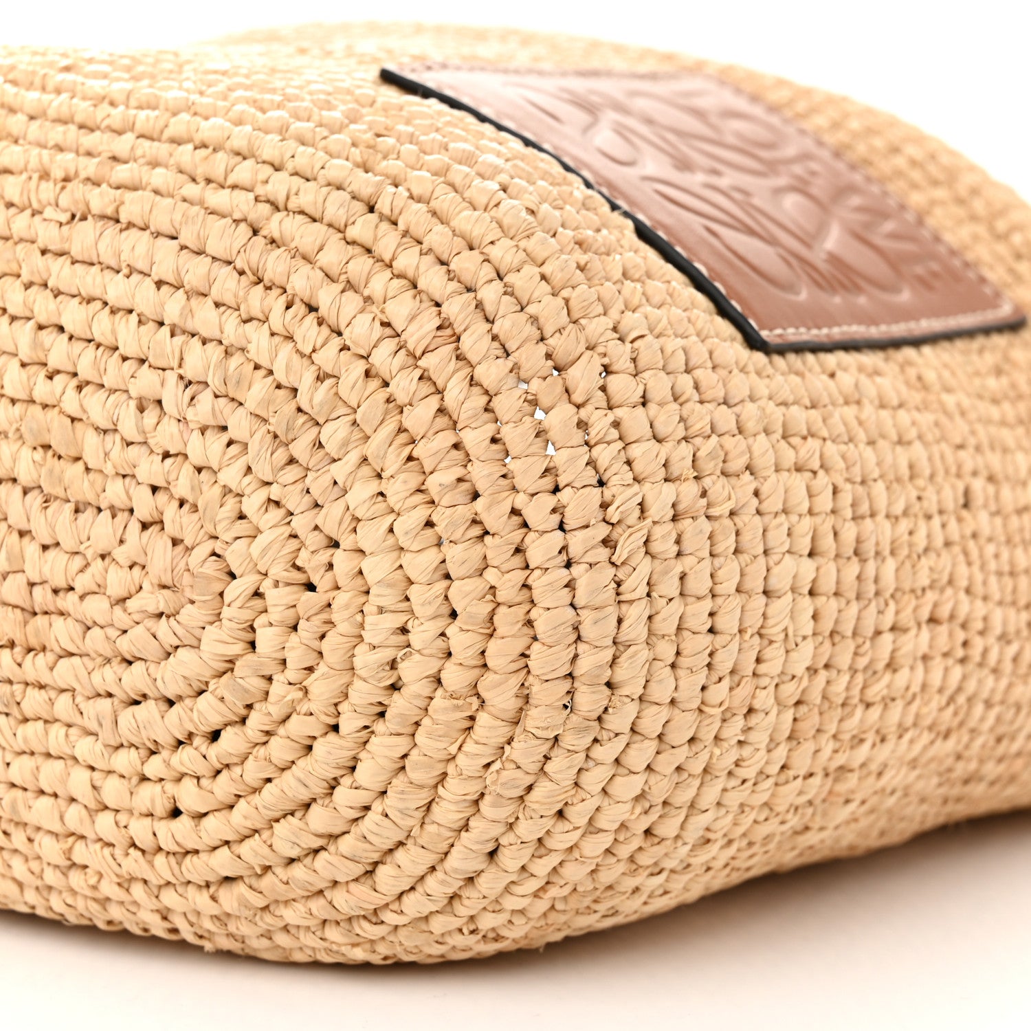 Loewe Calfskin Raffia Anagram Paulas Ibiza Pochette Bag Natural Tan 10 of 10